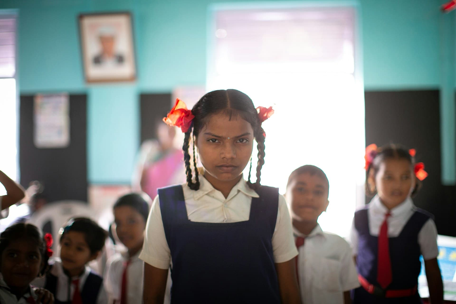 School students in uniform