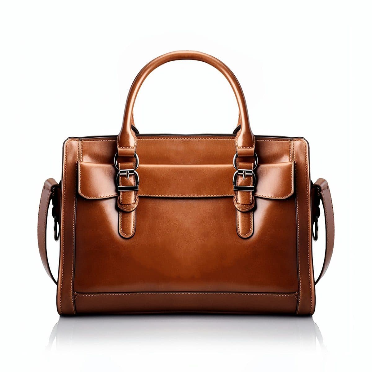 Tan leather office bag